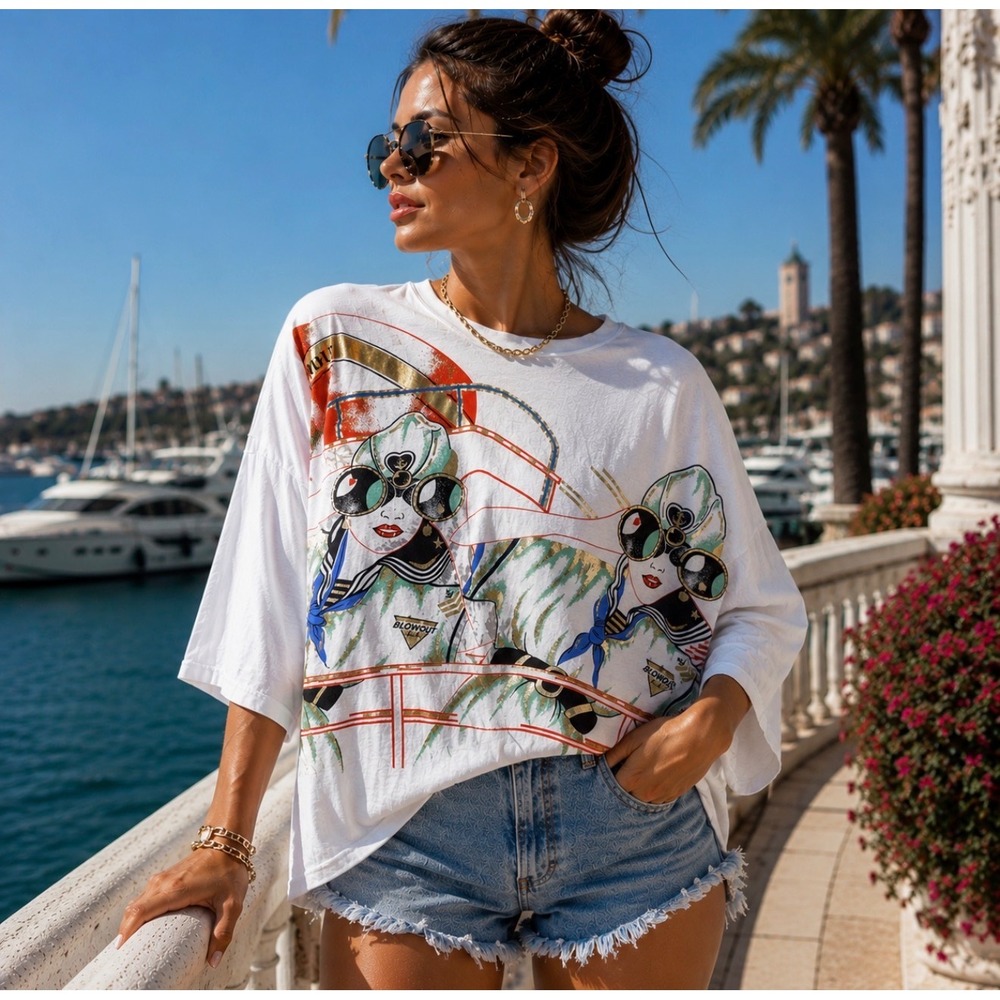 Vintage 80/90s Blowout L.A. Nautical Art Oversized ArtDeco Yacht Club Coastal